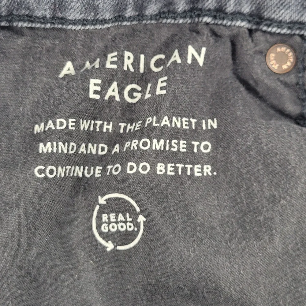 American Eagle 90s bootcut Jeans Distressed black Denim Women's Size 00 - Picture 9 of 11